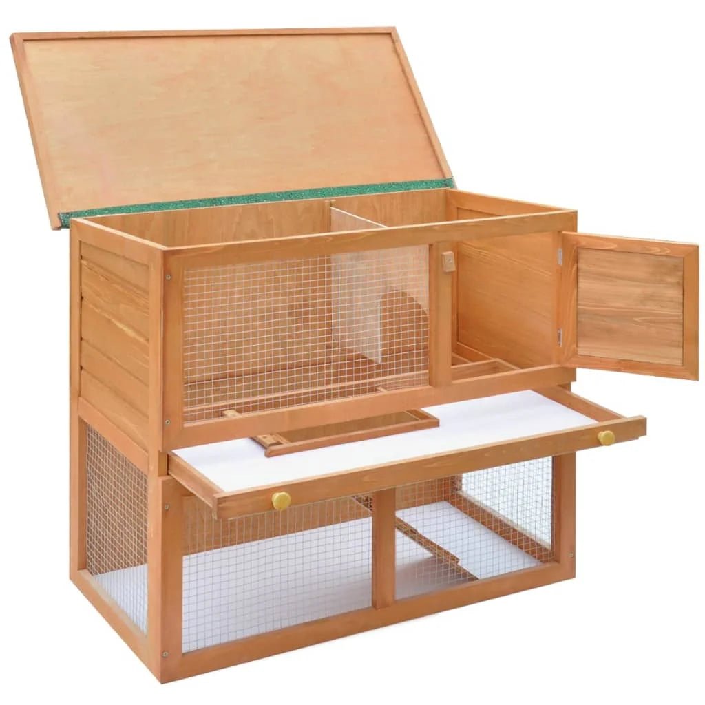 Clapier Lapin Bois nature - La cage à Lapin
