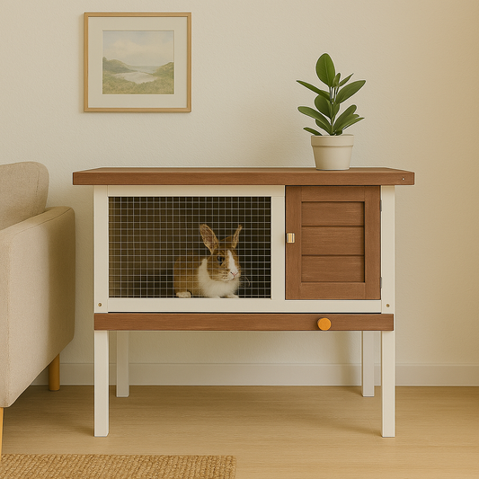 Cage à lapin d'intérieur sur pieds