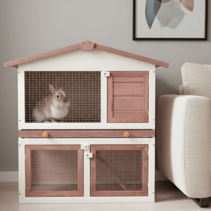 Cage à lapin d'intérieur - 2 niveaux - La cage à Lapin