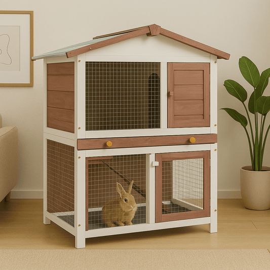 Cage à lapin d'intérieur - 2 niveaux - La cage à Lapin