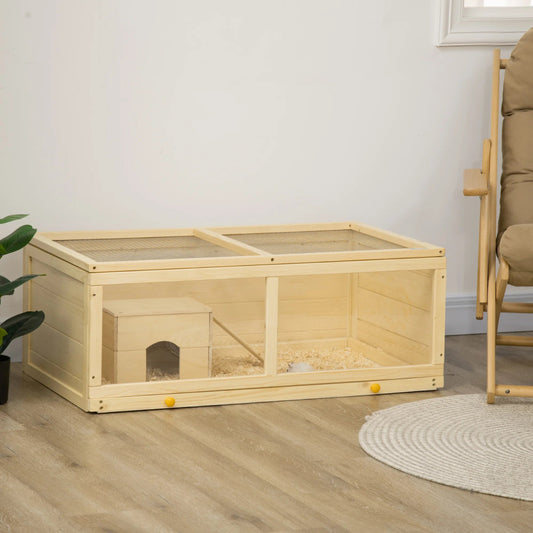 Cage à lapin d'intérieur bois naturel - La cage à Lapin