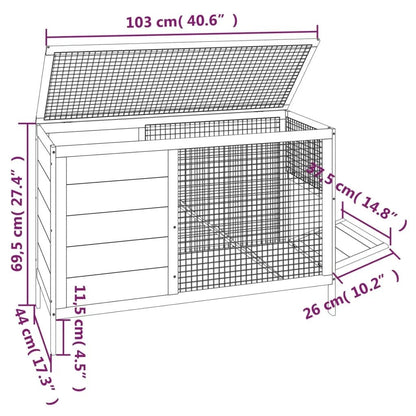 Cage à lapin d'intérieur en bois massif - La cage à Lapin