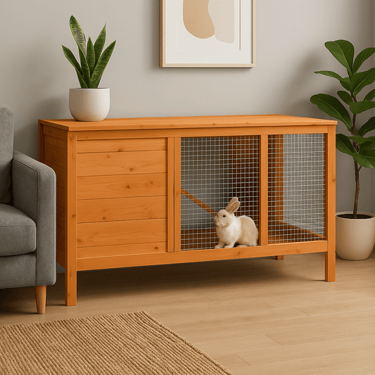 Cage à lapin d'intérieur en bois massif - La cage à Lapin