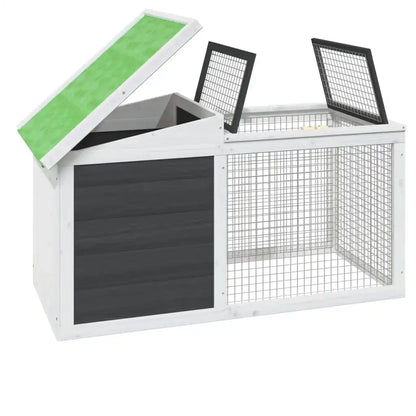 Clapier à lapin gris et vert - La cage à Lapin
