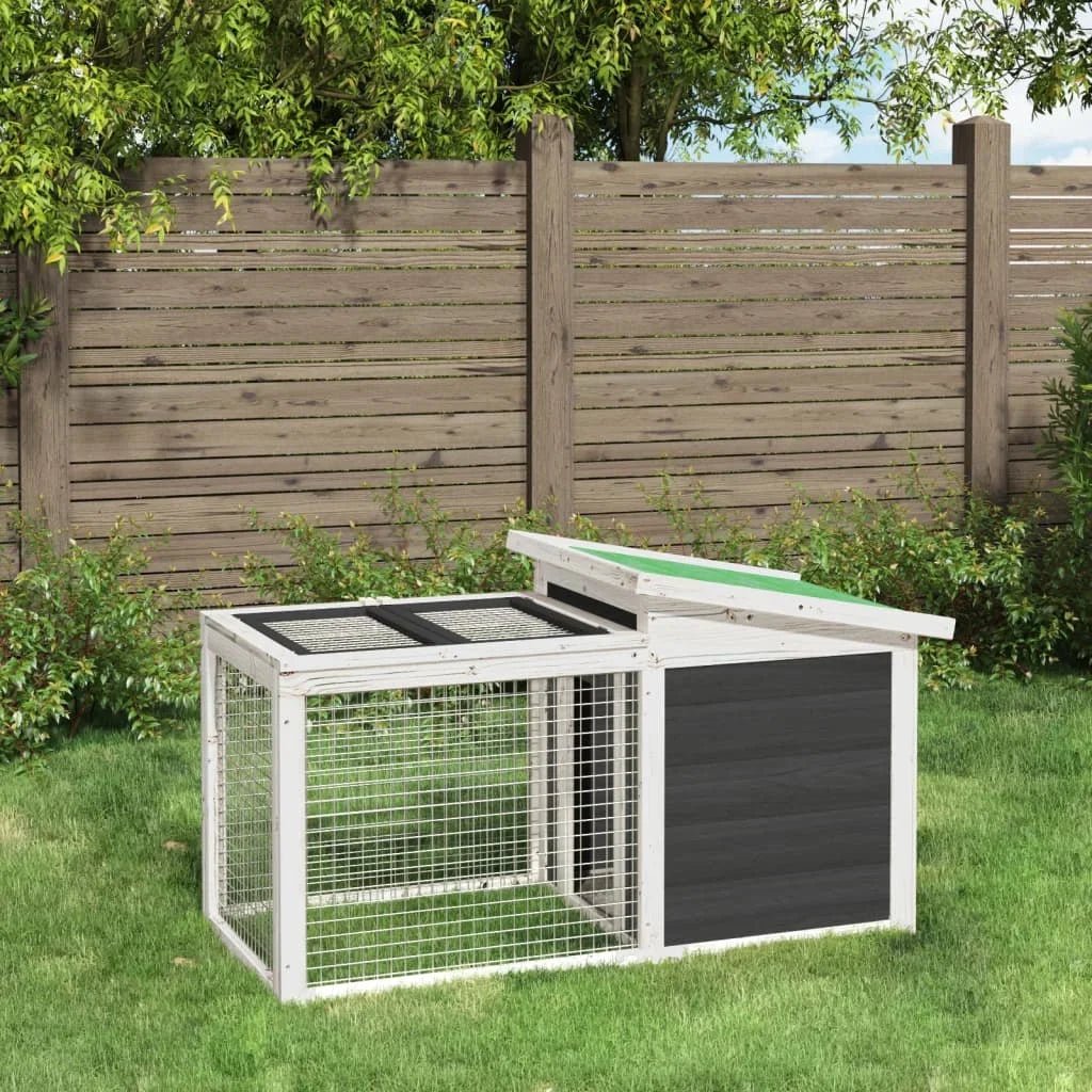 Clapier à lapin gris et vert - La cage à Lapin