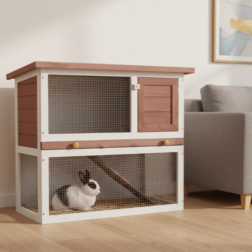Clapier compact en bois - La cage à Lapin