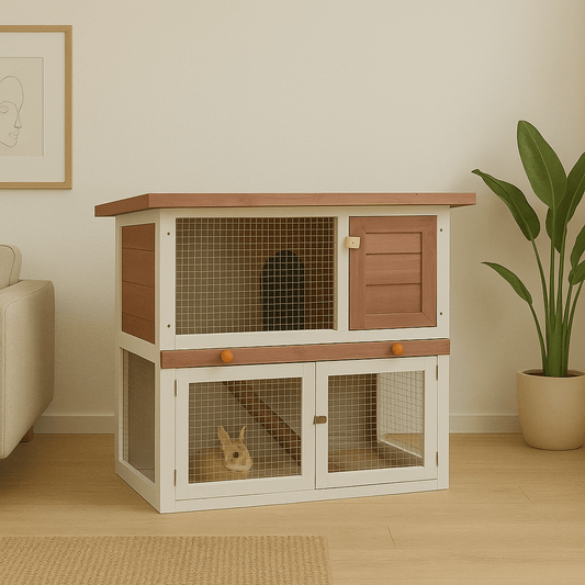 Clapier compact en bois - La cage à Lapin