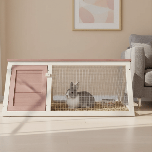 Clapier en bois clair - La cage à Lapin
