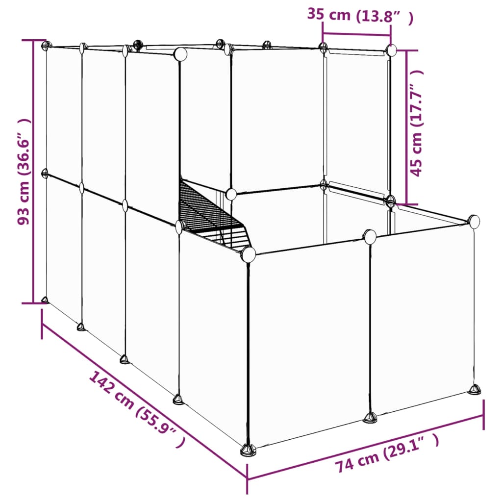 Grand enclos transparent et modulable - La cage à Lapin