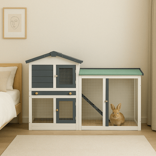 Maison en bois double niveau - La cage à Lapin