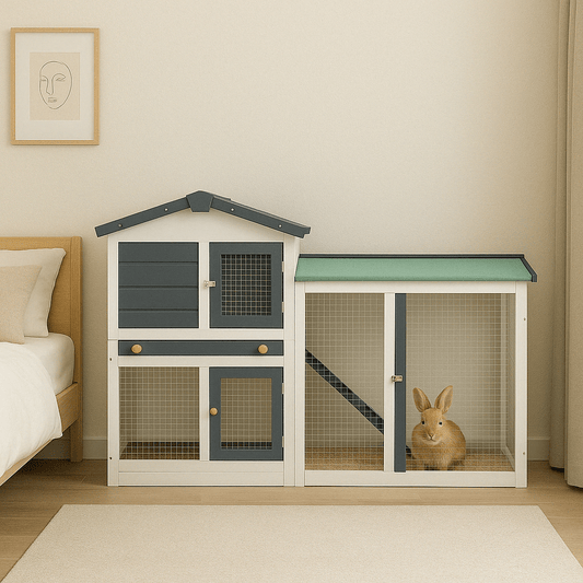 Maison en bois double niveau - La cage à Lapin