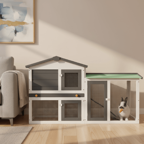 Maison en bois double niveau - La cage à Lapin
