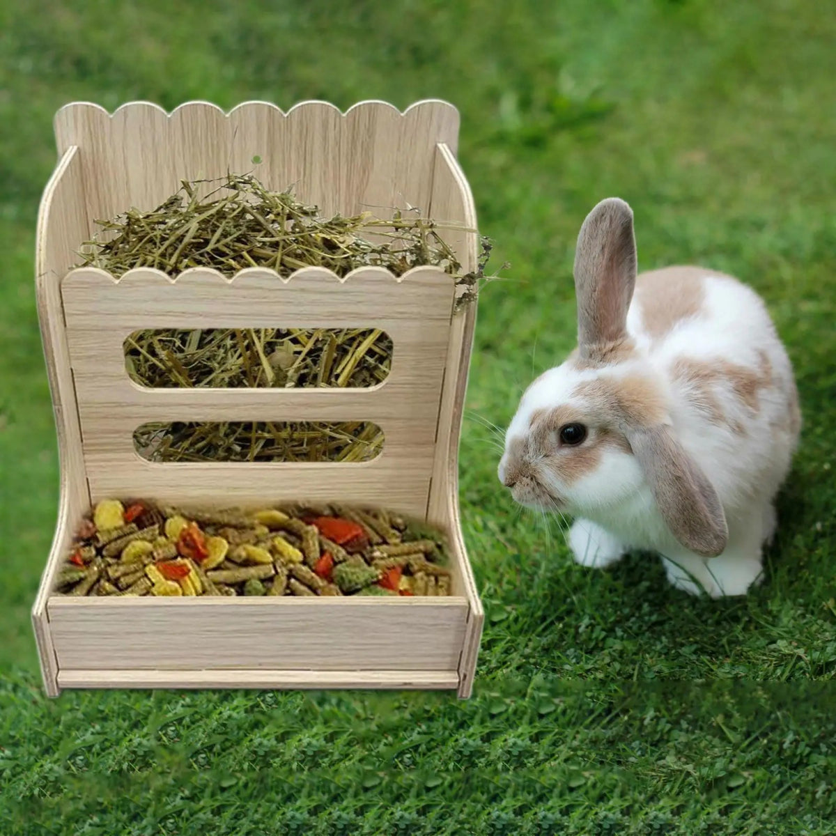 Râtelier à foin en bois - La cage à Lapin