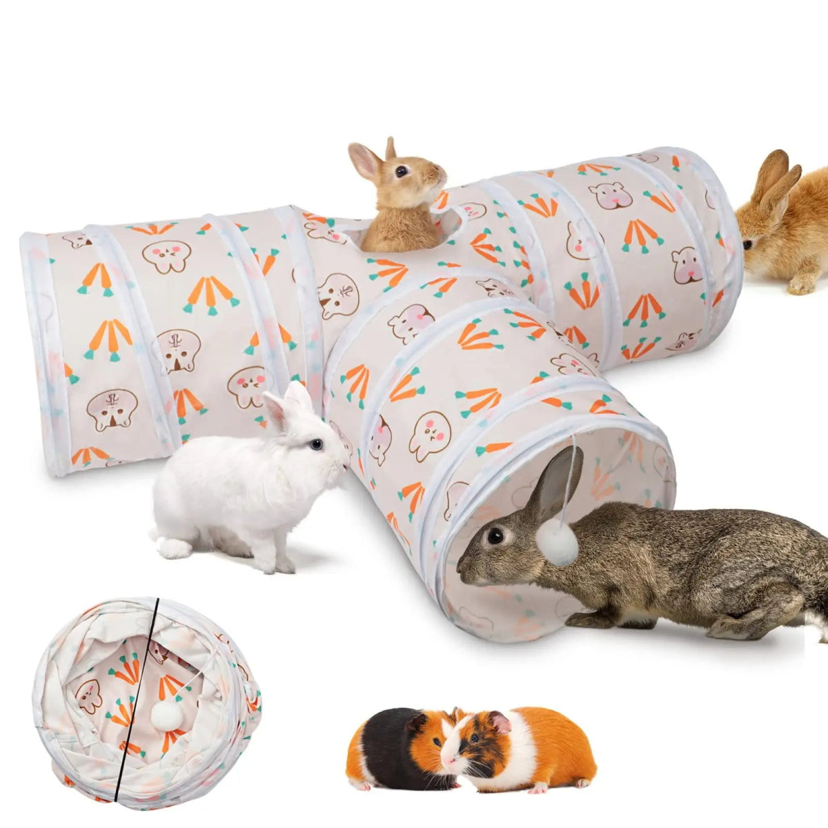 Tunnel de jeu pliable - La cage à Lapin